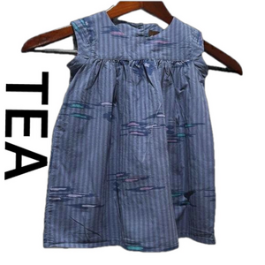 🍂TEA beautiful  striped blue dress size 12-18 months GUC